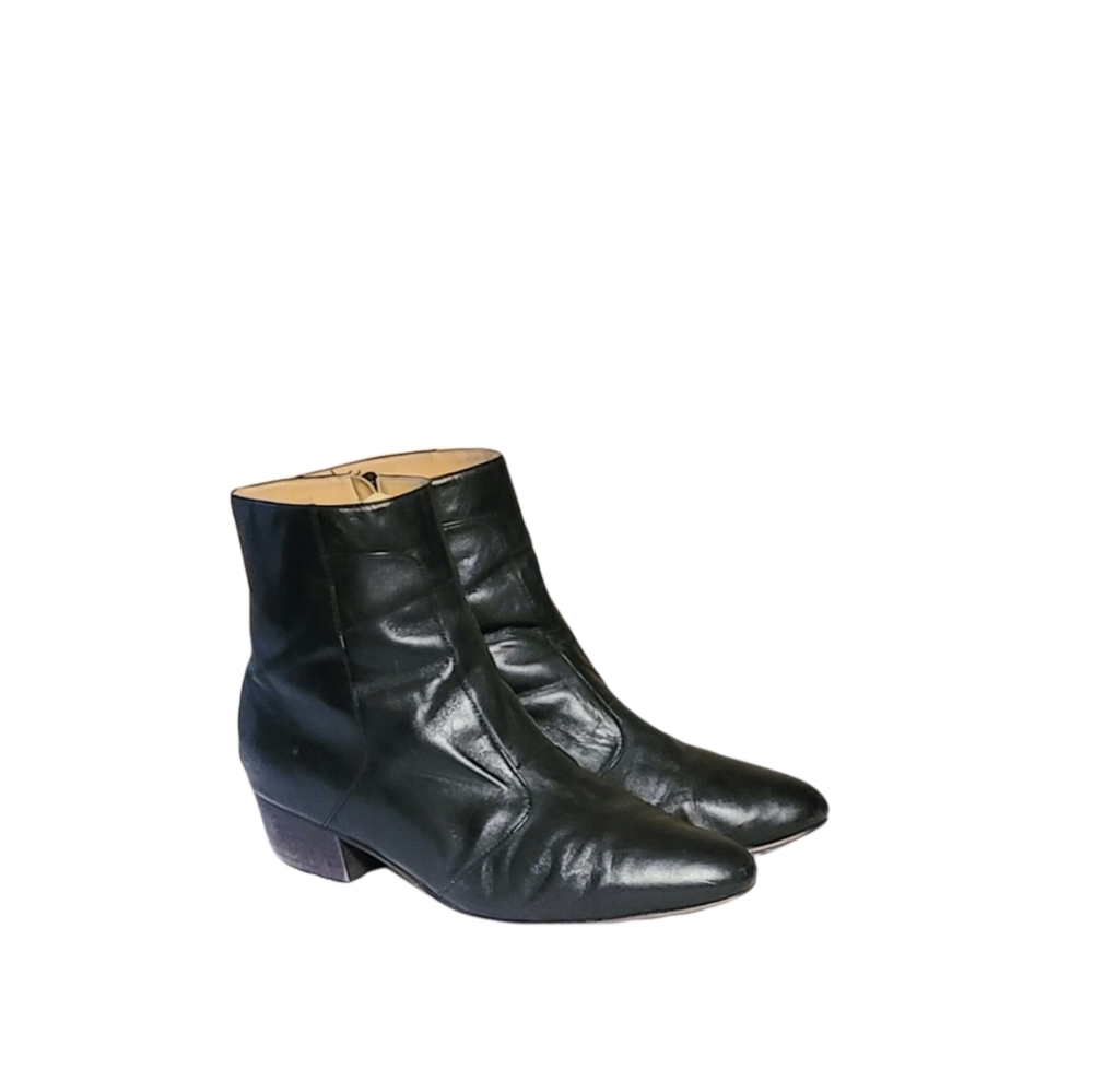 Men Vintage Black Leather Ankle Boots By Giorgio Brutini Size 10M/ Men Designer